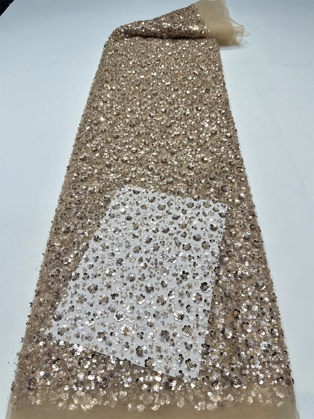 Glitter Tablecloth - Tela de encaje africano 2026, lentejuelas