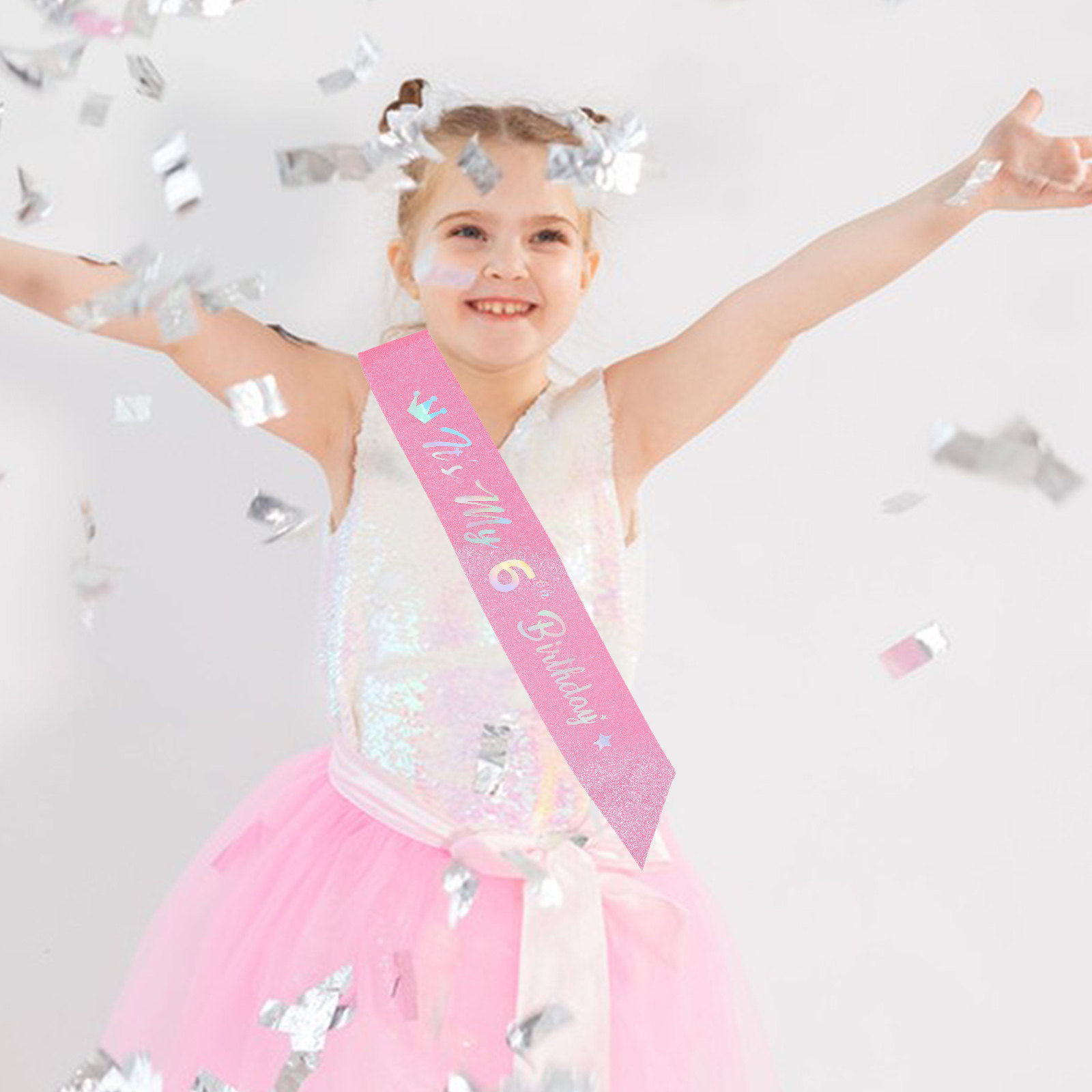 5 piezas de cinta rosa con pur - Birthday Sash Glitter reseña y precio